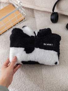 SHEIN Conjunto de 2 sudaderas de forro polar con cuello alto y cremallera, de textura negra y blanca, para niña y mamá, para otoño e invierno - Negro - Ver 6