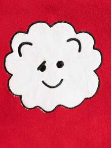 4 件套新生女婴简约圣诞图案印花长袖连体衣、裤子、帽子和围兜套装