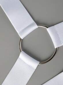 Men's Solid Color Knit Loop Ring Decoration Body Accessory Undergarment