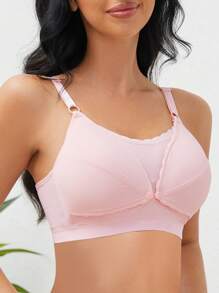 Moonlight&Mama Maternity Cut Out Nursing Bra For Mother - Watermelon Pink - View 4
