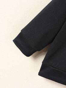 Infant Toddler Girls Cute Graphic Print Crew Neck Sweatshirt, Family Matching Outfits (4 Pieces Sold Separately) - Black - View 4