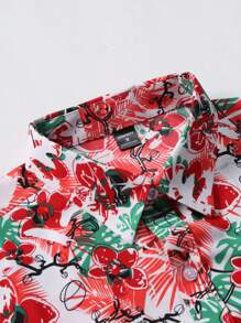 Manfinity Homme Floral Print Front Button Long Sleeve Casual Shirt - Multicolor - View 3