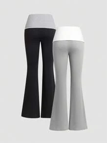 Chiquease Women Casual Color Block Flared Pants Fall Cloth For Women - Multicolor - View 2