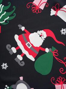 SHEIN Clasi Christmas Cartoon Print Fitted Dress Maxi Women Outfit