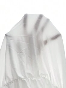 Zolique 素色交叉褶邊前鏤空吊帶連衣裙 - 白色 - 查看 7