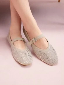 CUCCOO DOLLMOD 女士水钻装饰平底便鞋万圣节 - 杏色 - 查看 3