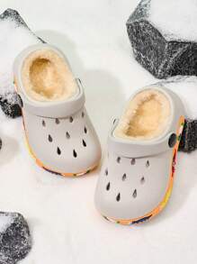 Toddler Boys' Comfortable & Fashionable Thermal Lined Warm Slip-On Shoes For Winter - Light Grey - View 3