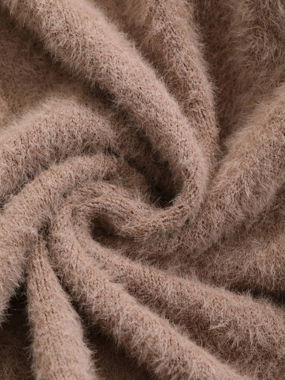 Faux Fur Plush Robe, Loose Fit Loungewear For Winter, For Fall Winter Fluffy, Cozy Outfit