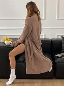 DAZY Faux Fur Plush Robe, Loose Fit Loungewear For Winter, For Fall Winter Fluffy, Cozy Outfit
