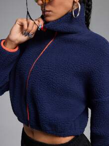 Innovista Women Plus Fleece Thick Zipper Color Block Loose Fit Sport Jacket, Fleece Coat For Hiking, Ski Jackets, Mountaineering And Sports, Fall Women Outfits, Hiking Clothe, Zip Up Woman Jacket, Outdoor Warm, Fall Winter Women Outfit, Winter Women Jacket, Winter Women Clothes, Thermal, Orange