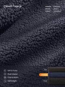 GLOWMODE 舒适厚实摇粒绒柔软保暖宽松弹力领袖孔背心带前口袋日常休闲冬季 - Dark Blue - 查看 3