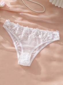 Bộ 2 chiếc/bộ áo ngực ren thêu gọng cỡ chuẩn cho nữ - trắng - Xem 3