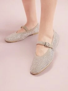 CUCCOO DOLLMOD 女士水钻装饰平底便鞋万圣节 - 杏色 - 查看 1