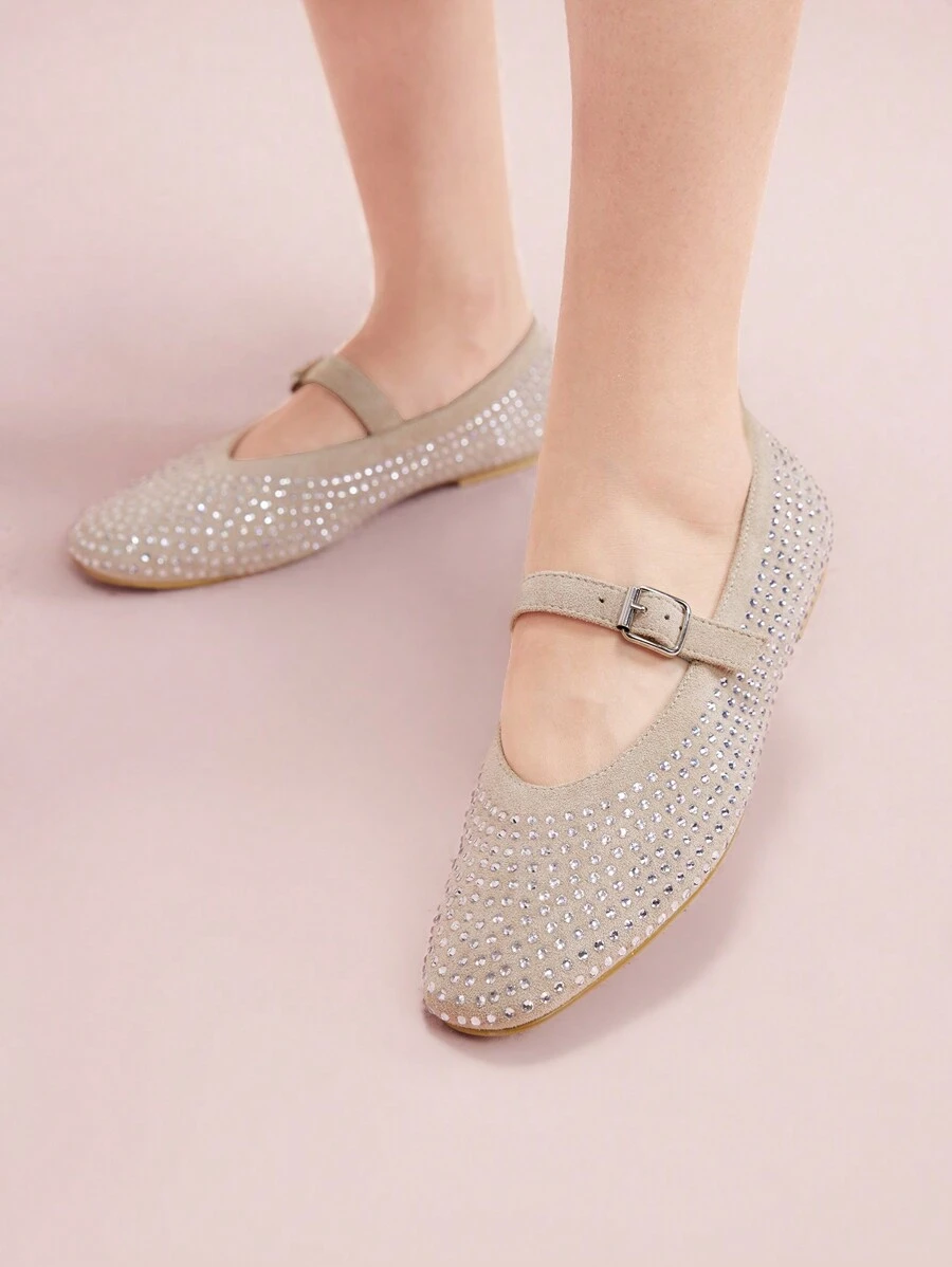 CUCCOO DOLLMOD 女士水钻装饰平底便鞋万圣节 - 杏色 - 查看 1