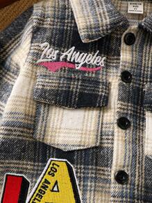 SHEIN كارديجان شبابي كاجوال أنيق مربعات، مناسب للتنقل والتجمعات والتسوق والأنشطة الخارجية والمدرسة