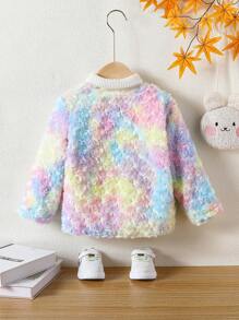 Long Sleeve Colorful 3D Floral Print Casual Jacket For Young Girl - Multicolor - View 2