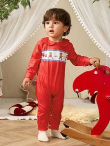 两件套男婴可爱卡通小熊印花圣诞连体衣。喜庆的小熊图案和经典的圣诞配色，让您的宝宝在节日期间穿着舒适又可爱，成为人群中的焦点。 - 彩色 - 查看 7