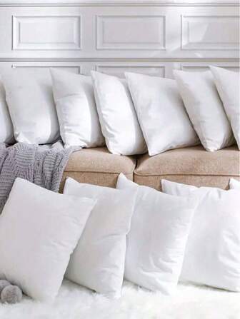 8 PCS Soft Lightweight Machine-Washable Throw Pillow Covers Set,Solid Smooth Contemporary Hidden Zipper Closure High-Grade Pillowcases For Sofa Living Room Bedroom Decorative Cushions,4 Sizes,(No Pillow Core)