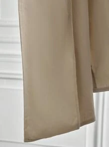 SHEIN Solid Color Double-Breasted Casual Jacket For Pregnant Women In Autumn, For Maternity - Khaki - View 6