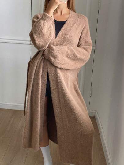 DAZY Faux Fur Plush Robe, Loose Fit Loungewear For Winter, For Fall Winter Fluffy, Cozy Outfit
