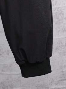 Set de 2 piezas de sudadera con capucha y pantalones casuales con estampado a cuadros cómodos para adolescentes