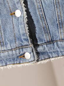 Veste en jeans doublée de polaire pour jeune garçon, manteau d'hiver avec col en sherpa chaud