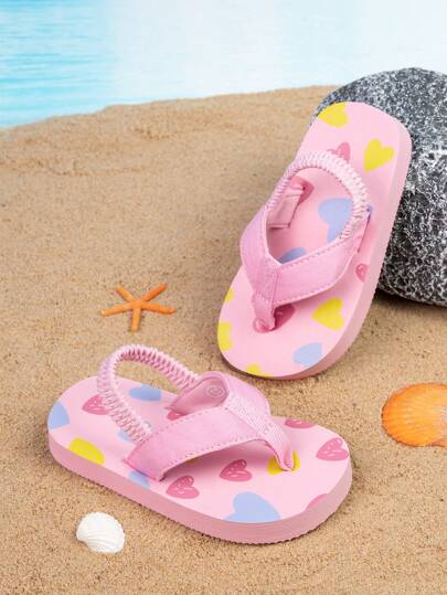 Chanclas con diseño de dibujos animados para bebé, con banda elástica, suaves, cómodas, antideslizantes, aptas para uso interior y exterior