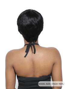 Short Wig With Bangs Pixie Cut Bangs Wig Human Hair Machine Made Wig For Women