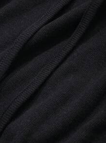 DAZY Women's Solid Color Crew Neck Long Sleeve Drawstring Dress, Spring And Autumn,Fall Women Clothes Maxi Dress - Black - View 7