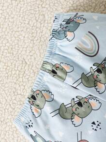 3pcs/Set Infant Baby Boys Comfortable Cute Koala Printed Long Sleeve Top And Pants Home Outfit With Swaddle Blanket - Multicolor - View 5