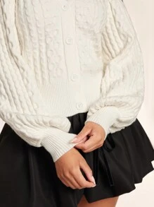 Glamine Women's Solid Color Front Button Open Shoulder Long Sleeve Minimalist Casual Blouse