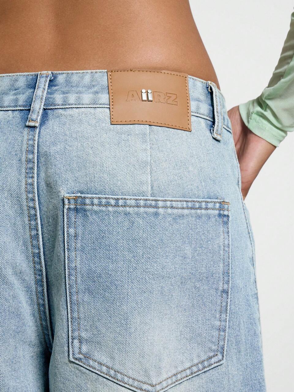 AiiRZ Washed Faded Low Rise Baggy Cargo Jeans