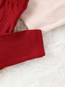 多件套组合装女婴针织圆领长袖上衣和长裤套装，多色