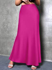 Glamine Women's Solid Color Mermaid Style Maxi Dress, Satin Fabric, Elegant Long Design, Suitable For Parties, Daily Wear, Spring/Summer Bright Colors