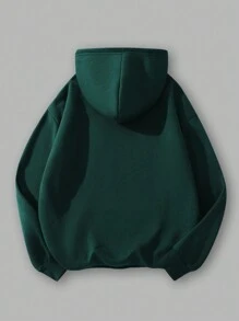 Flirla Women's Casual Cat Paw Print Pouch Pocket Drawstring Hooded Sweatshirt