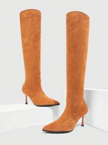 CUCCOO SZL Fashionable Autumn-Winter High Heel Over-The-Knee Boots Sexy Party Slim Heel Long Boots For Women Fall - Khaki - View 5