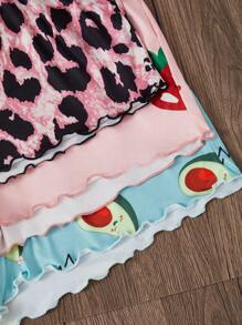 SweetSlumber 3pcs/Set Cartoon Print Camisole & Shorts Pajama Set - Multicolor - View 5