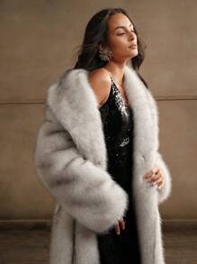 Anewsta Thickened Fluffy Long Fluffy Coat For Women - Beige - View 1