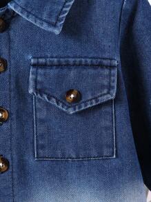 Bộ áo sơ mi denim ombre cho bé trai - Bao gồm 1 áo sơ mi denim ombre và quần denim phù hợp, mang đến một bộ trang phục thoải mái và thời trang - Nhiều màu - Xem 12