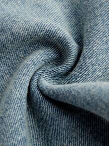 幼儿女宝宝新款时尚星星贴花可爱休闲直筒牛仔裤，适合日常穿着 - 淺色水洗藍 - 查看 5