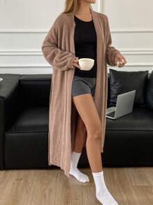 DAZY Faux Fur Plush Robe, Loose Fit Loungewear For Winter, For Fall Winter Fluffy, Cozy Outfit