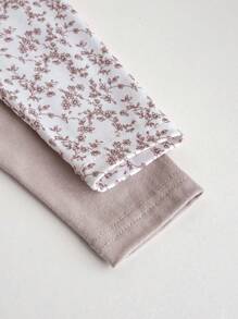 SHEIN Vintaside Kids 2 件套年轻女孩花朵洋娃娃领 T 恤 - 彩色 - 查看 3