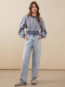 WESTFADE Premium Denim Barrel Leg 100% Cotton Ankle Jeans