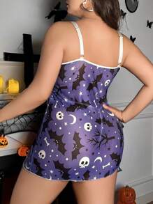 万圣节大码无钢圈内衣裙 + 丁字裤 2 件套