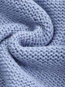 DAZY Women's Solid Color Loose Fit Long Sleeve Crew Neck Sweater Fall,Winter - Blue - View 7