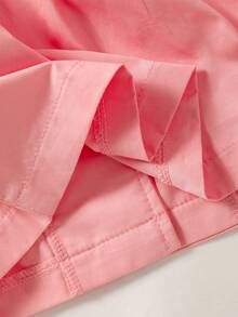 1pc Toddler Girls Floral Lined Wind Resistant Jacket, Fall & Winter - Pink - View 6