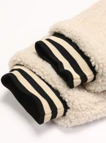 Manfinity Homme Áo khoác dài tay màu khối có khóa kéo cho nam, áo khoác ngoài bằng vải nhung, mùa thu/đông - Nhiều màu - Xem 3