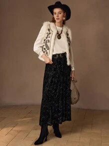 MOTF PREMIUM CHALECO ESPONJOSO CON ESTAMPADO DE CACHEMIRA - Multicolor - Ver 7