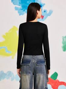 Nick 90s | SHEIN Women Cartoon Print Long Sleeve T-Shirt