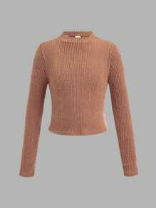 SHEIN Girlism Tween Girl Knitted Pit Striped Stand-Up Collar Bottoming Long-Sleeved Four-Piece Suit, Suitable For Autumn, Winter And Early Spring
